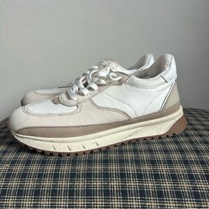 Madewell Women's Leather Suede Sneakers Cream Beige Chunky Sole Size 6M